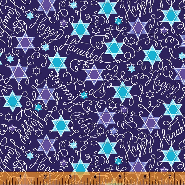 Riley shops Blake Designs Festival of Lights Fabric Hanukkah Menorah 16 Yard Bolt