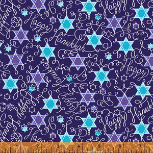Hanukkah Star Fabric by Windham Fabrics, One of a Kind Collection, Holiday