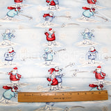 Snow Ball Play, Fabric by Jo-Ann's, Polar Bears, Snowman, Winter Holiday Fabric