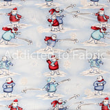 Snow Ball Play, Fabric by Jo-Ann's, Polar Bears, Snowman, Winter Holiday Fabric