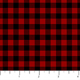 Alpine Winter Fabric by Northcott, Buffalo Check, Red and Black Plaid
