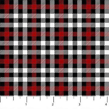 Alpine Winter Fabric by Northcott, Small Multi Check Black and White Plaid