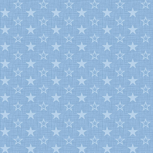 American Muscle Cars Fabric, Patriotic Mini Stars on Light Blue by Studio E
