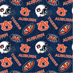 6" x 44" Auburn Tigers, Auburn University Fabric, Licensed NCAA Fabric Cotton