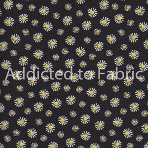 10" x 44" Calico Daisies Fabric by Santee, Fabric Traditions, Black