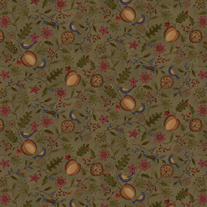 6" x 44" Blessings of Home, Allover Green Quilt Fabric, Henry Glass, Autumn, EOB