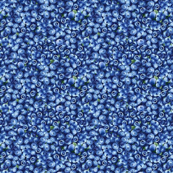 Blueberry Delight Fabric by Timeless Treasures, Packed Blueberries