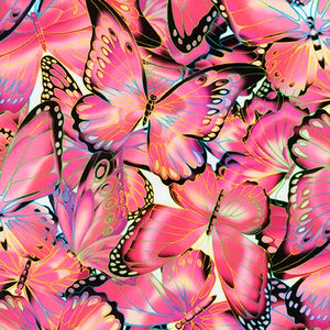 Nature Studies Butterflies Fabric by Robert Kaufman, Butterfly Fabric, Pink