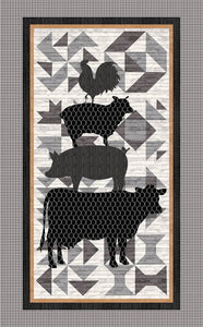 Buttermilk Farmstead 30" Fabric Quilt Panel, Studio E, Farm Animals, Homestead, Cow