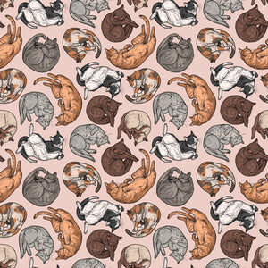 Cat Tales Fabric, Cat Nap by Free Spirit, Sleeping Cats