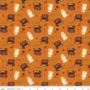 Celebrate with Hershey Main Orange Halloween Fabric by Riley Blake Designs