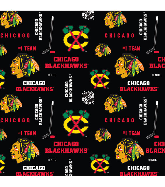 Chicago Blackhawks Fabric by the Yard, by the Half Yard, NHL Cotton