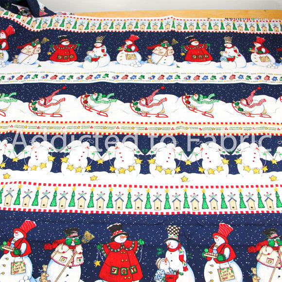 Daisy Kingdom, Christmas Fabric by the Yard, by the Half Yard, Snowman