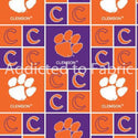 Clemson University Tigers Fabric, Licensed NCAA Fabric, Quilting Fabric