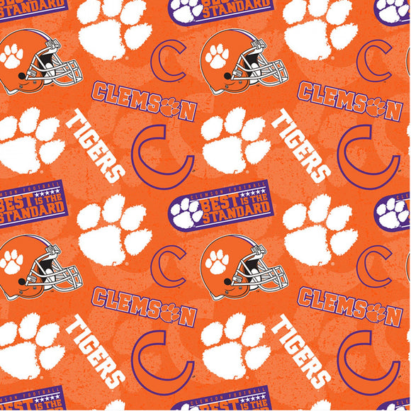 Clemson University Fabric, Clemson Tigers Fabric, Licensed NCAA, College Fabric