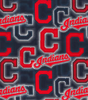 Cleveland Indians Large Print Fabric by the Yard or Half Yard, Licensed MLB