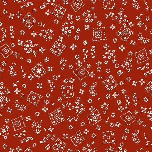 Country Rodeo Fabric by Michael Miller, Tossed Bandana on Red, Western Fabric