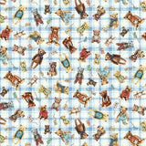 Bear in Mind Fabric by Michael Miller, Much Loved Bear, Teddy Bears on Blue