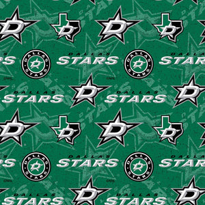 ONLY 1.5 Yards Left - Dallas Stars Fabric, Licensed NHL Cotton Fabric, Hockey