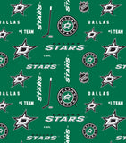 12" x 44" Dallas Stars Fabric, Licensed NHL Cotton Fabric, Hockey, NHL Sports
