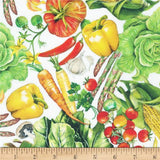 Down on the Farm Veggies Fabric by Robert Kaufman, Vegetables Quilting Fabric