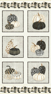 Fall Potpourri Metallic 24" Panel with Six Blocks Quilt Fabric by Henry Glass