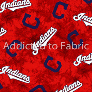 FLANNEL - Cleveland Indians Fabric by the Yard or Half Yard, MLB Fabric