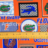 18" x 44" University of Florida Gators Fabric, NCAA Licensed Fabric