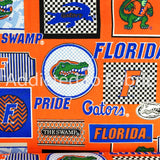 18" x 44" University of Florida Gators Fabric, NCAA Licensed Fabric