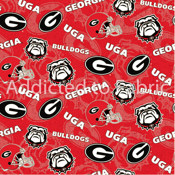 University of Georgia Bulldogs Fabric, You Pick the Size
