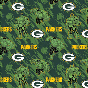 Green Bay Packers Fabric, Marvel Hulk Fabric, Licensed NFL