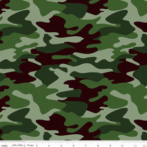 Green Camo Fabric by Riley Blake Designs, Military, Army, Hunting, Camouflage
