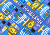 15" x 21" Hanukkah Fabric, Patches, Cotton Fabric