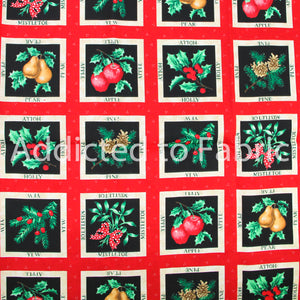 42" x 44" Christmas Blocks Fabric by Fabric Traditions 1994