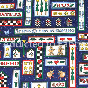 18" x 44" Ho Ho Ho Word Patch by Daisy Kingdom, Christmas Fabric, by Sandi Gore Evans
