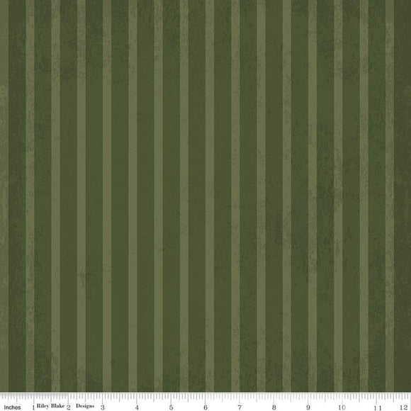 Kringle Stripes Green Fabric by Riley Blake Designs, Christmas Fabric