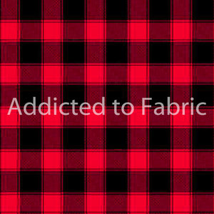 7" x 44" Red and Black 1" Buffalo Plaid Fabric by Timeless Treasures