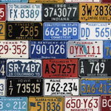 6" x 44" License Plate Quilting Fabric, Take the Scenic Route, Cars