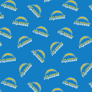 Los Angeles Chargers Fabric by the Yard or 1/2 Yard, NFL Cotton Fabric, NFL Fabric