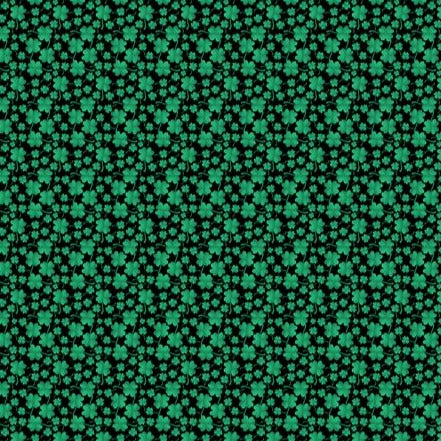 Luck of the Gnomes St. Patrick's Day Fabric, Mini Clovers on Black, Benartex