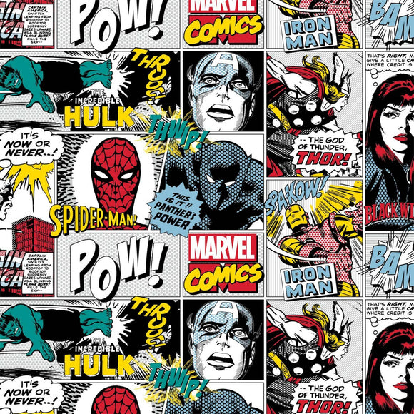 Avengers, Marvel Comics Fabric by Camelot, Super Hero, Pop Comic