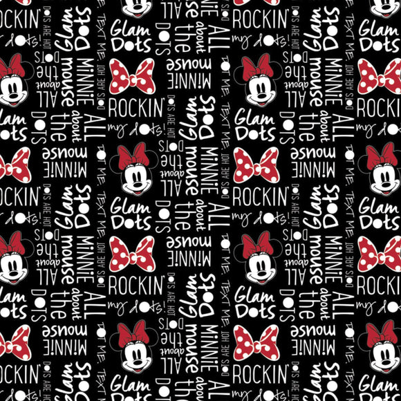 Minnie Mouse Dreaming in Dots Fabric, Disney Cotton Quilt Fabric
