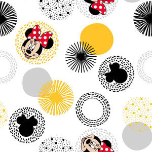 27" x 44" Minnie Mouse Modern Disney Fabric by Springs Creative White