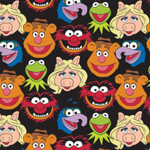 Muppets Fabric, Children's Fabric, Sesame Street Characters, Black Background