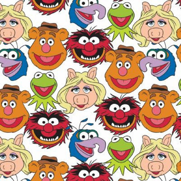 Muppets Fabric, Children's Fabric, Sesame Street Fabric, White Background