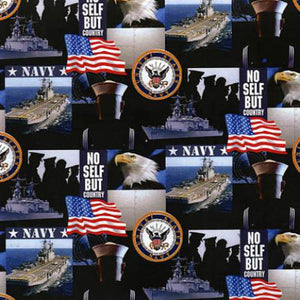 17" x 44"U.S. Navy Allover Fabric by Sykel, Military Fabric