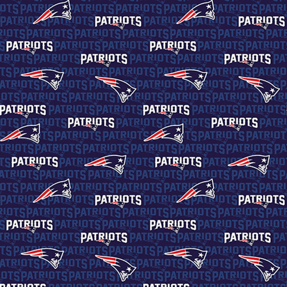 New England Patriots Fabric by the Yard or Half Yard, Mini Print, NFL Cotton Fabric