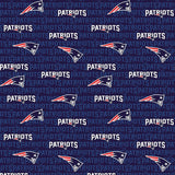 New England Patriots Fabric by the Yard or Half Yard, Mini Print, NFL Cotton Fabric