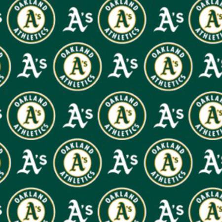Oakland A's Fabric by the Yard or Half Yard, MLB, Cotton Fabric