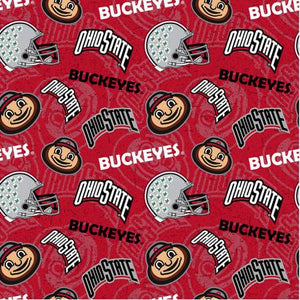 7" x 44" Ohio State Buckeyes Fabric, Licensed NCAA, You Pick the Size